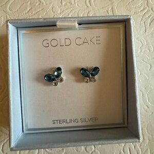 Gold Cake Butterfly Earrings